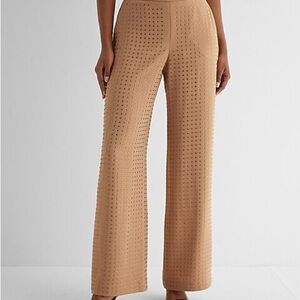 Express High Waisted Rhinestone Studded Wide Leg Trouser Pant Sz 6